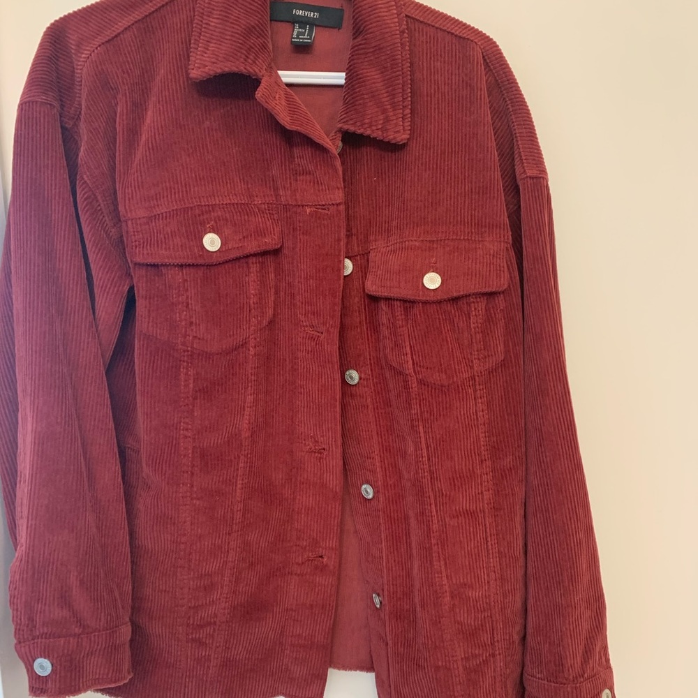 Forever 21 burgundy corduroy jacket.